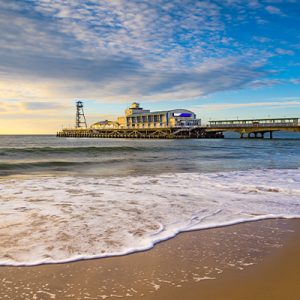 The bustling resort of Bournemouth is home to seven miles of golden sands