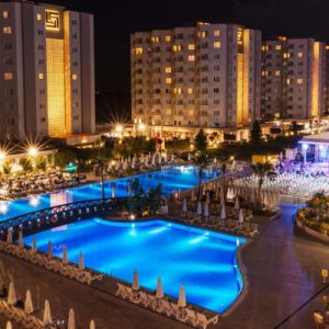 Grand Park Lara is a luxurious all-inclusive beach hotel located in Antalya (Lara), Turkey. Situated just a 15-minute drive away from popular attractions like Lara Beach.